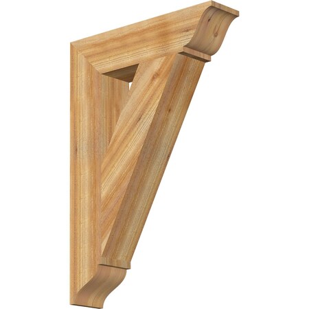Ekena Millwork Traditional Traditional Rough Sawn Bracket, Western Red Cedar, 6"W x 26"D x 38"H BKT06X26X38TRA01RWR